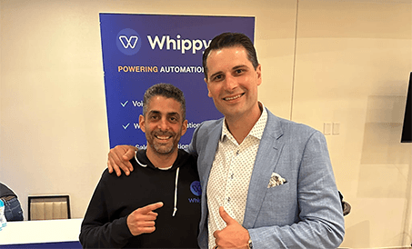 Co-founder of Whippy AI David Daneshgar and Link Staffing COO Faruk Mujezinovic.
