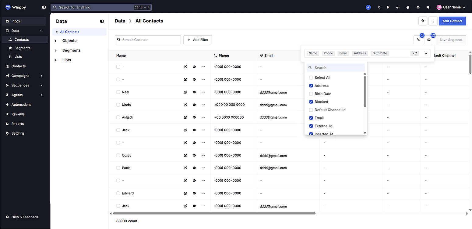 Customize Table Views with Column Visibility Controls